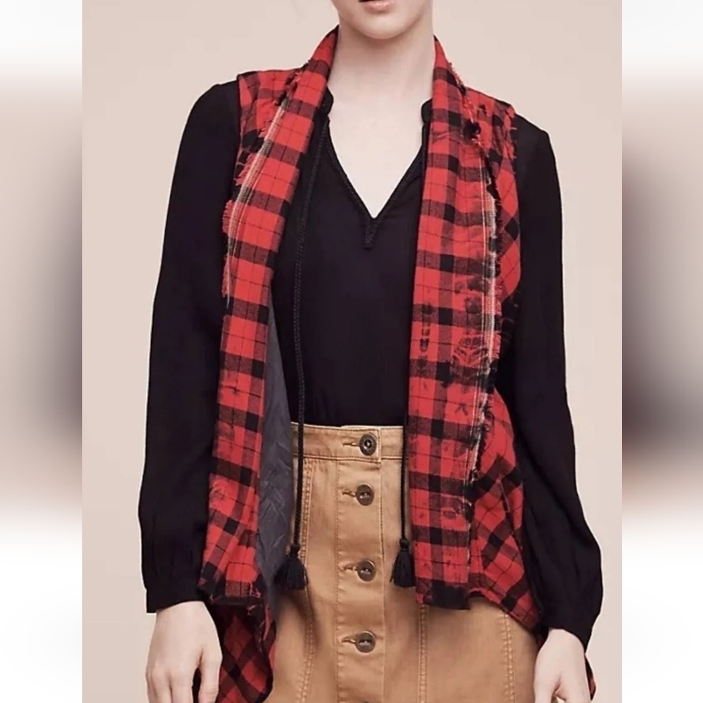 Anthropologie Elevenses Buffalo Plaid Vest, VGUC, Size S